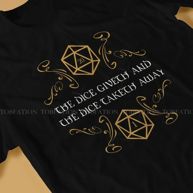 The Dice Giveth and Taketh Away T-Shirt – Funny DND Critical Fail Tee | Cotton Streetwear for Men (S–6XL) Gamers Guild