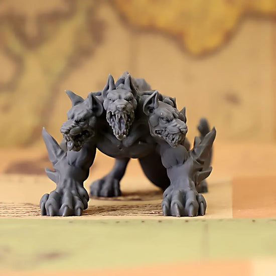 Cerberus Monster Miniature – Unpainted Three-Headed Beast for Tactical Tabletop RPGs Gamers Guild
