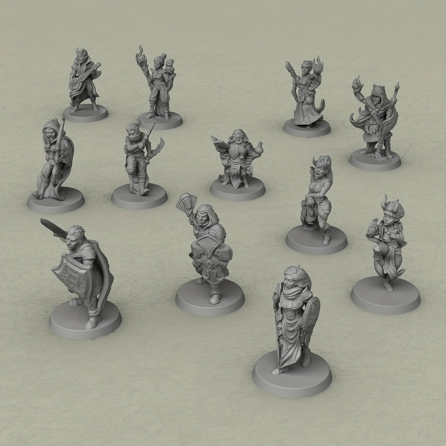 12pcs D&D NPC Miniature Set – Fantasy Townfolk & Terrain for TTRPGs Gamers Guild