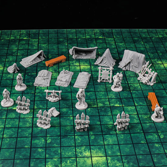 D&D Camp Terrain Set – 28mm Miniature Accessories for Fantasy Tabletop Adventures Gamers Guild