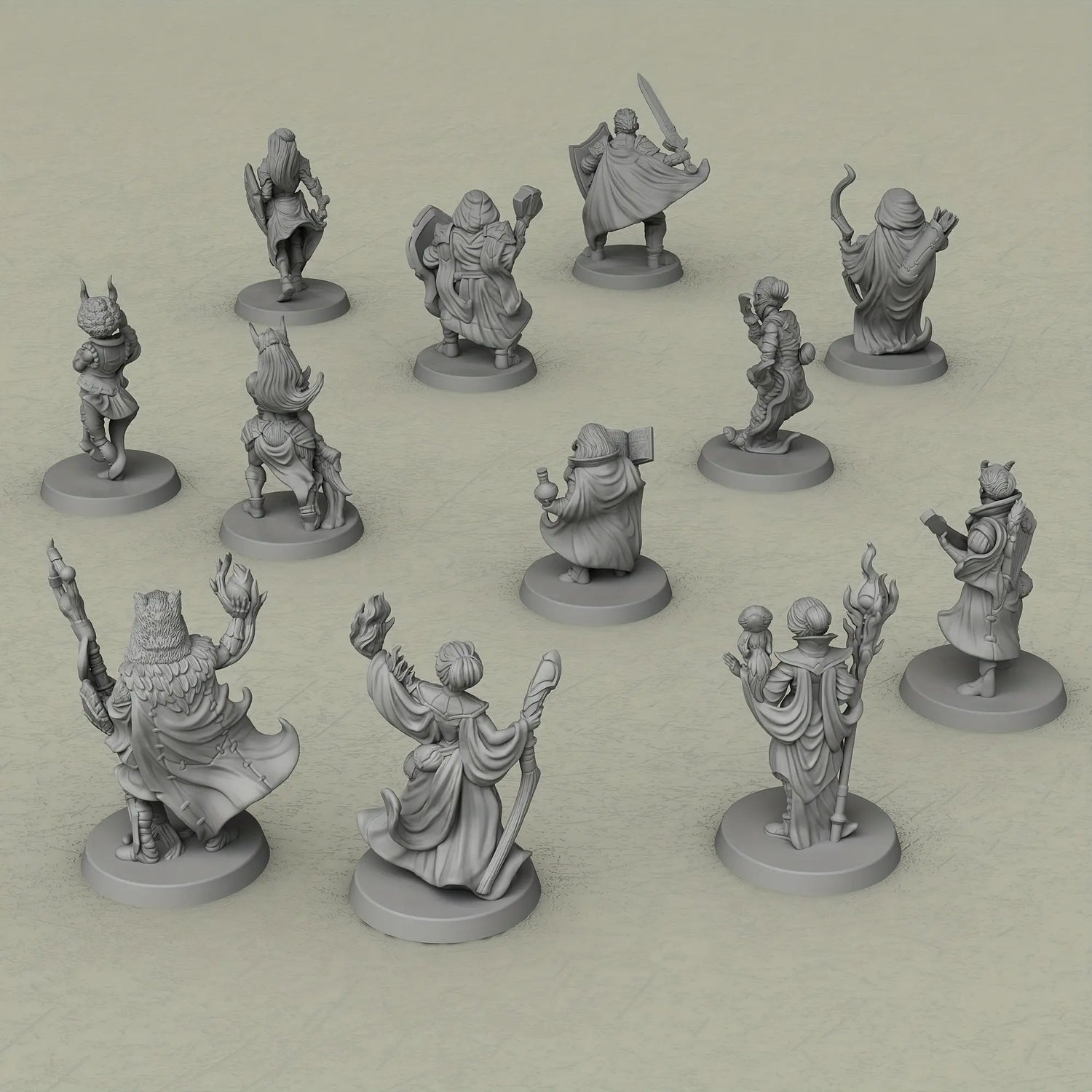 12pcs D&D NPC Miniature Set – Fantasy Townfolk & Terrain for TTRPGs Gamers Guild