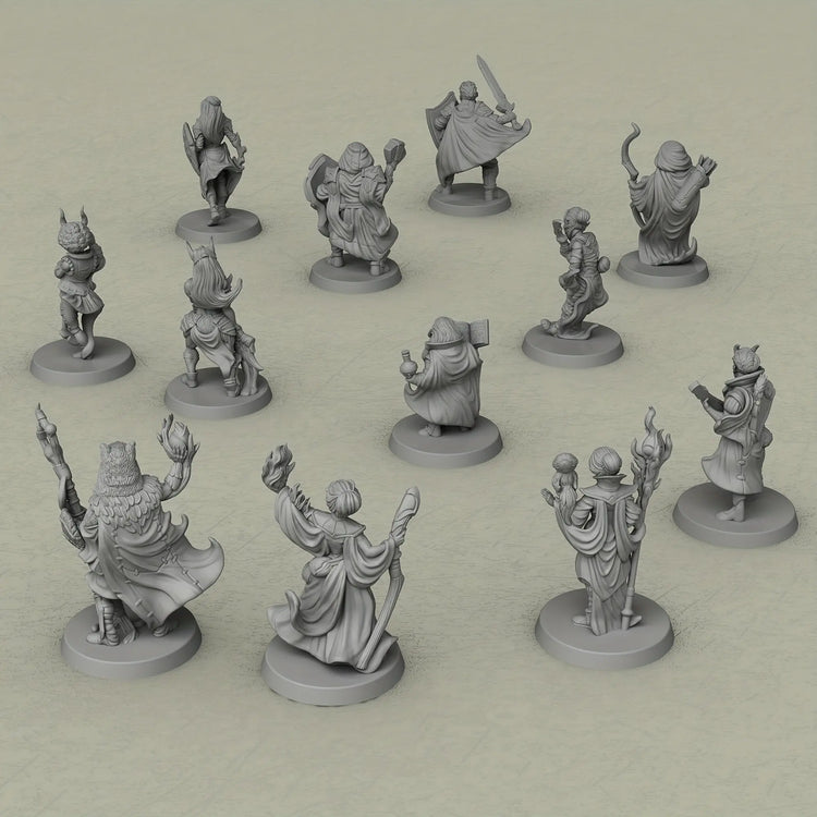 12pcs D&D NPC Miniature Set – Fantasy Townfolk & Terrain for TTRPGs Gamers Guild