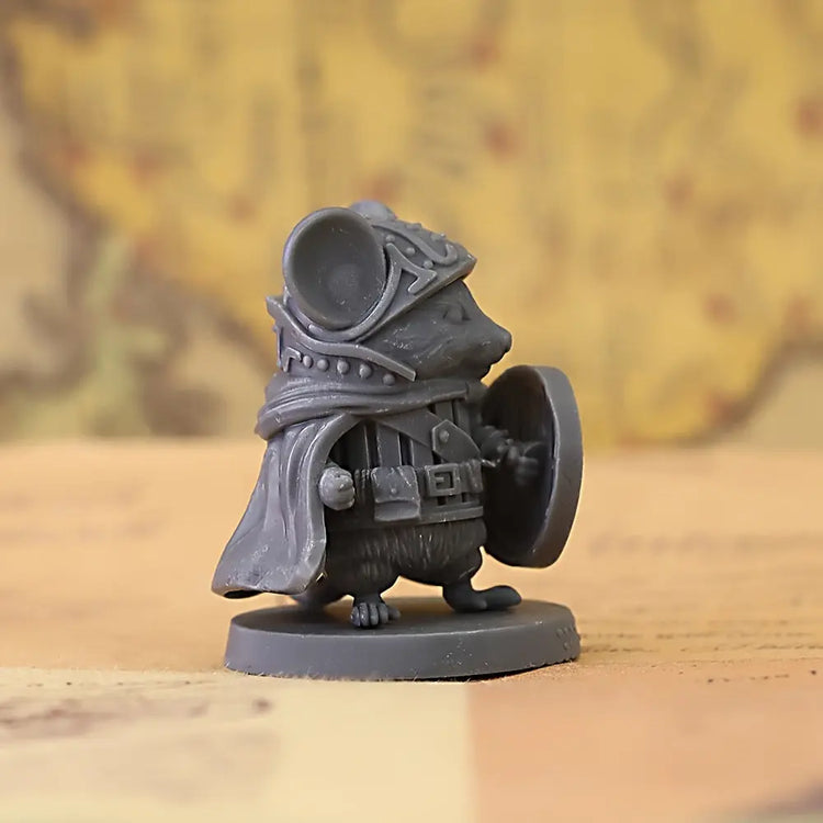 Mouse Warrior Miniature – Hand-Painted Resin Hero with Sword & Shield Gamers Guild