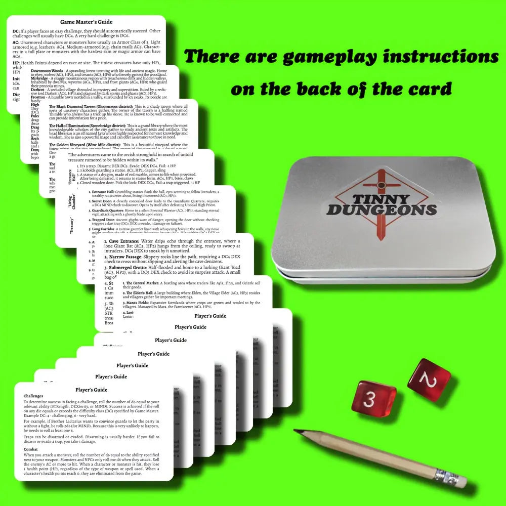 Pocket D&D Adventure Set — Portable Paper RPG Kit with Map | Minimalist Role Playing Game for Travel & Party Sessions Gamers Guild
