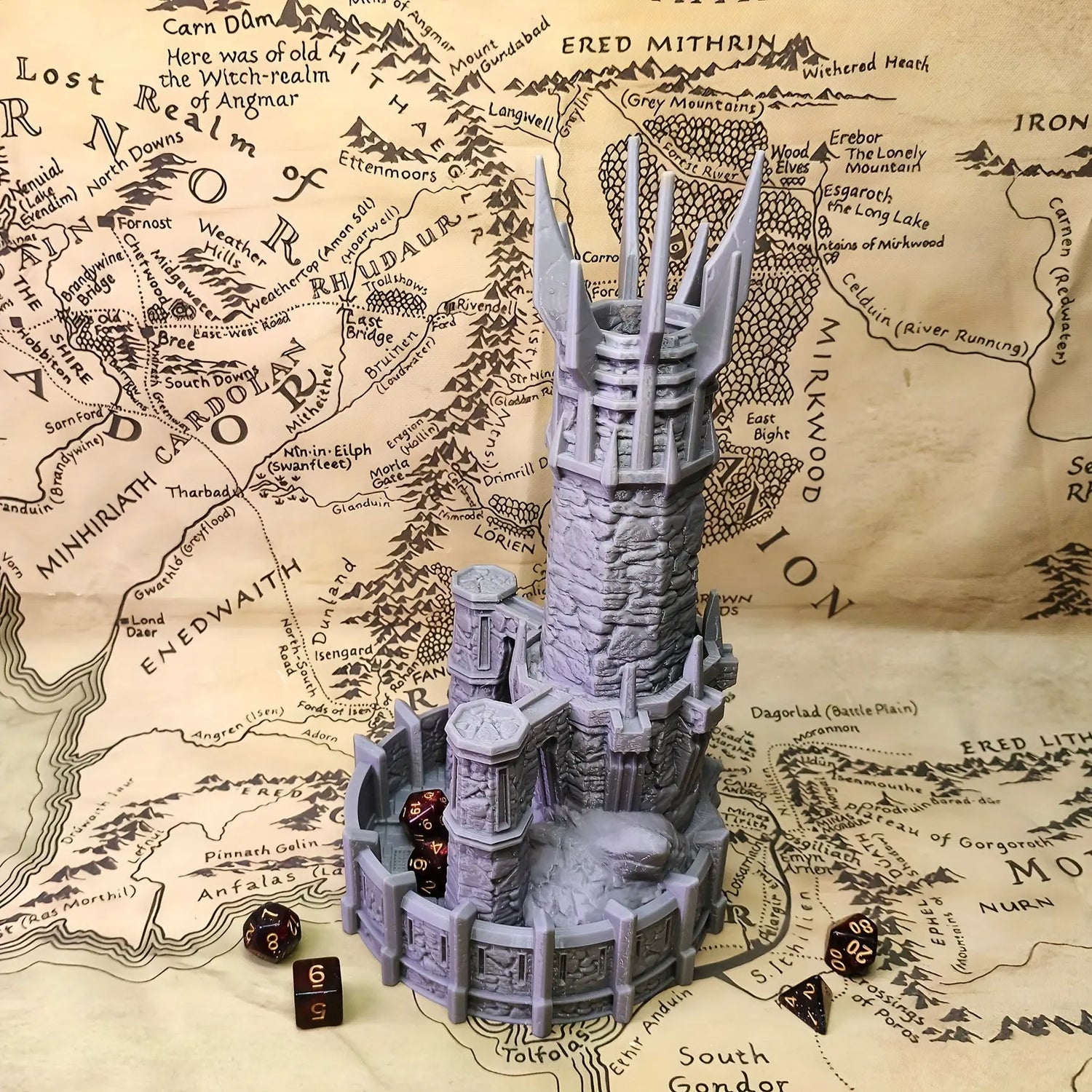 Dark Tower Dice Tower – 3D Printed Gothic Roller & Desktop Ornament for D&D, Pathfinder & RPGs Gamers Guild
