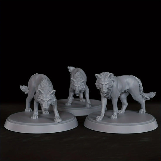 Wolf Pack Miniatures – Set of 3 Fierce Creatures for TTRPG Encounters Gamers Guild