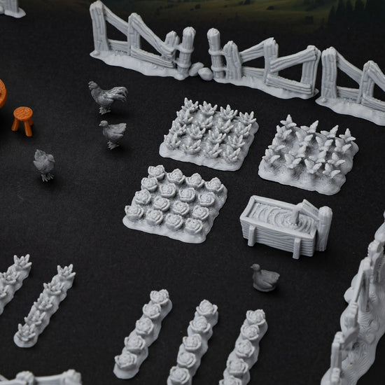 Farm Terrain Miniatures Set – 28mm–32mm Rural Accessories for Fantasy Tabletop RPGs Gamers Guild