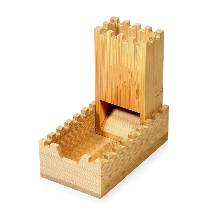 Foldable Bamboo Dice Tower – Portable Wooden Rolling Tower & Storage Box for RPGs, Board Games & Gatherings Gamers Guild
