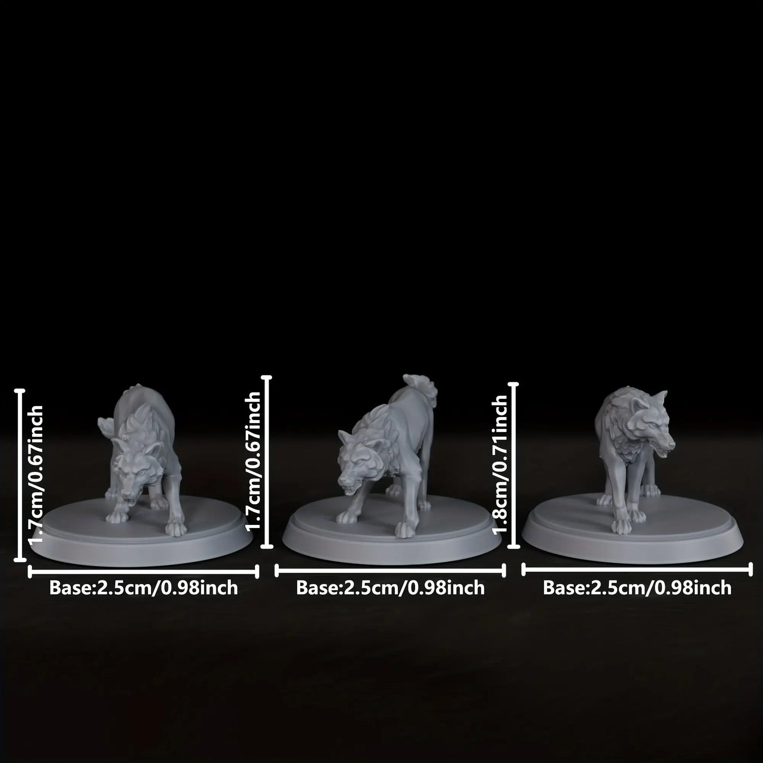 Wolf Pack Miniatures – Set of 3 Fierce Creatures for TTRPG Encounters Gamers Guild