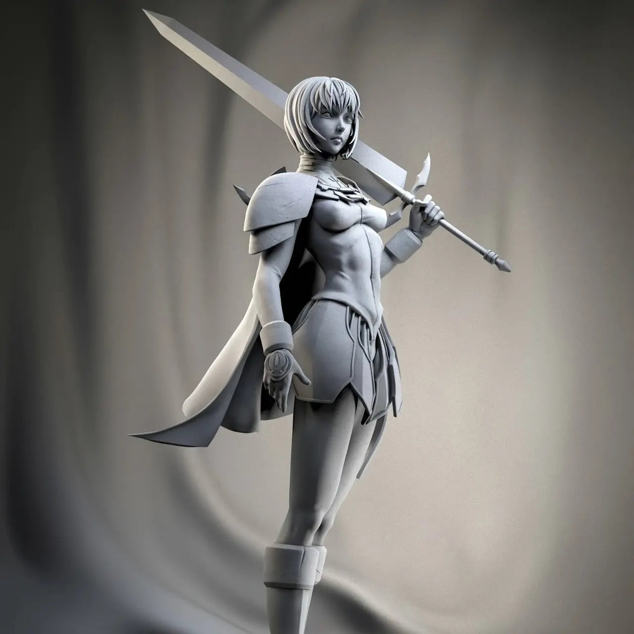 75mm Female Swordsman Miniature – ABS Resin Heroine for RPG & Display Gamers Guild