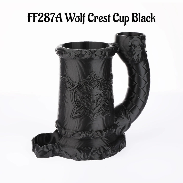 Druid Wolf Crest Dice Tower Mug – Hand-Painted Dice Roller & Drink Holder for D&D, Pathfinder & RPG Gamers Guild